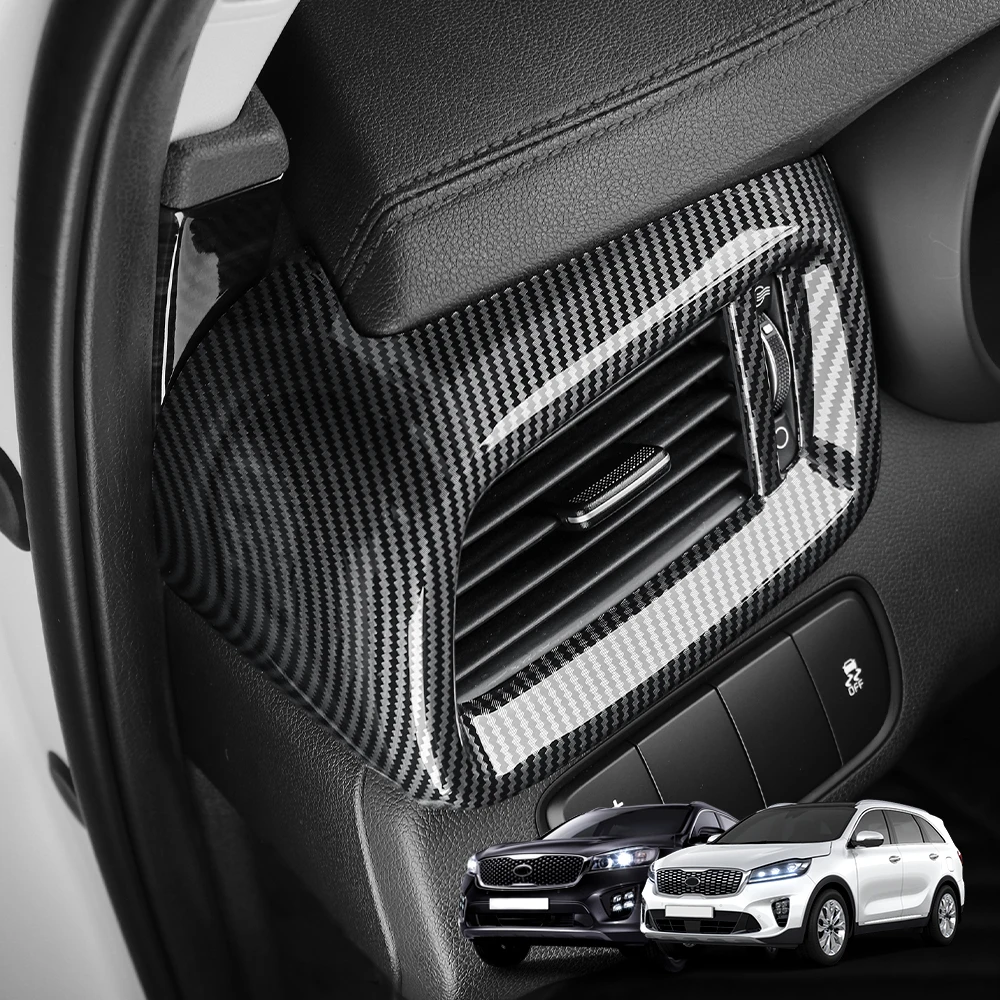 Für Kia Sorento 2014-2020 Carbon-Faser Mittelkonsole Lüftungsabdeckung Instrumententafel-Verkleidung Auto-Innendekor Zubehör LHD – Detail 12