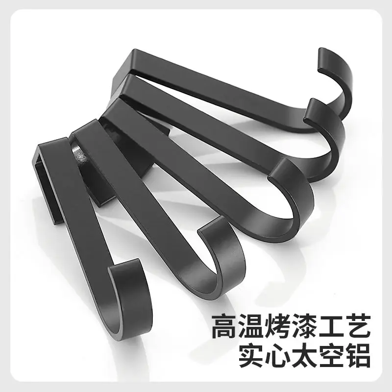 S-hook, Rack special accessories for sliding removal Space, Aluminum punch-free solid thickened metal hooks,5PCS