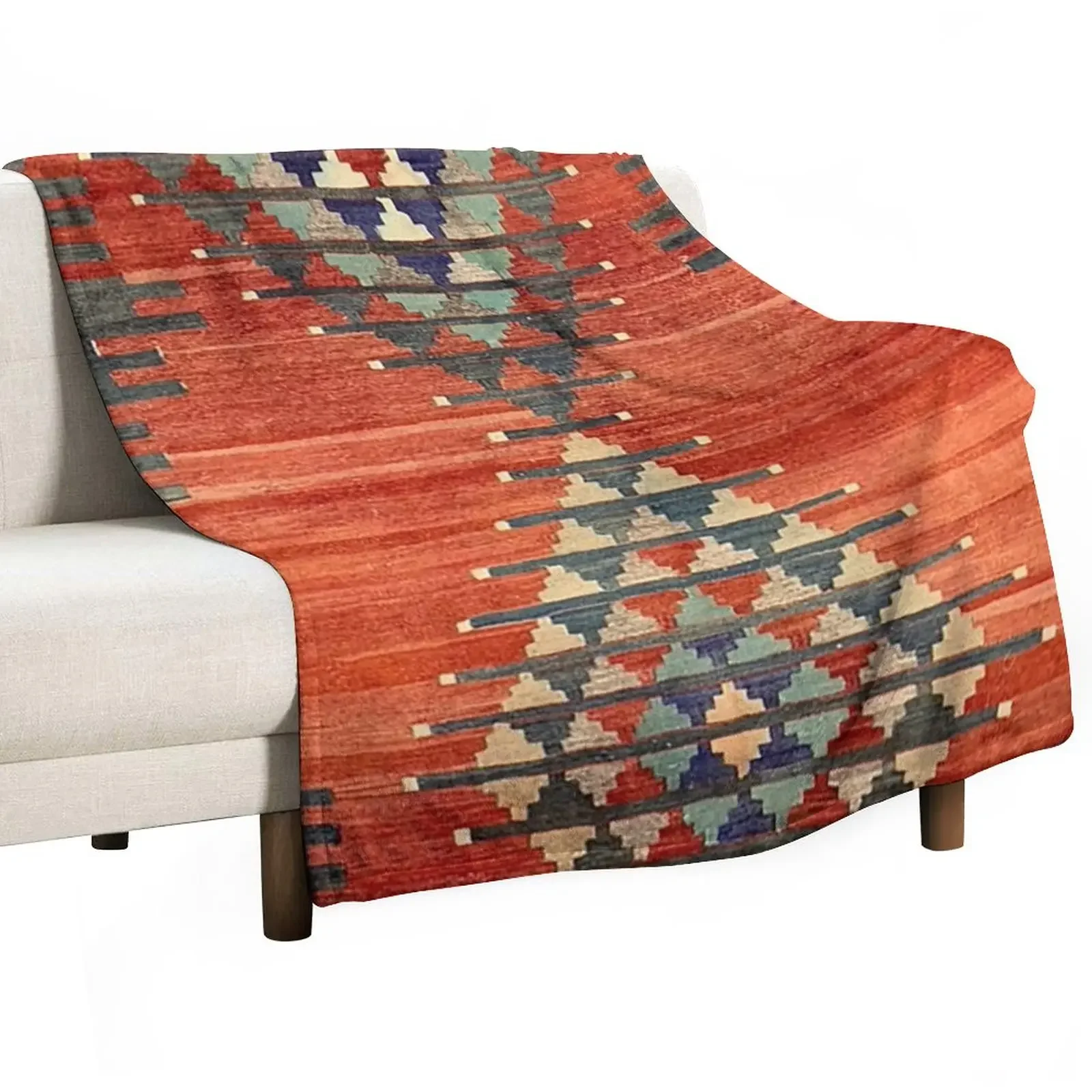 

Vintage Kars Decorative Whole Kilim, Navaho Weave, Woven Aztec Textile Throw Blanket Giant Sofa Beautifuls Blankets