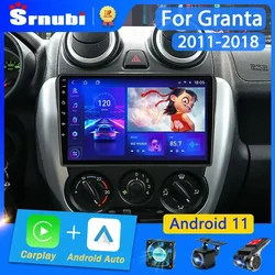 Srnubi Android 12 2 Din Car Radio for LADA Granta Sport 2011 - 2018 Multimedia Player Carplay Stereo GPS MAP DVD Head Unit 2din