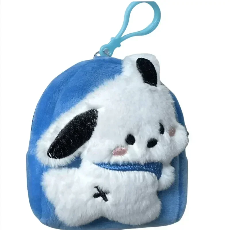 Sanrio pochacco bolsa de moedas de pelúcia bonito dos desenhos animados anime pochacco kawaii fone de ouvido saco de armazenamento mochila ornamentos brinquedos presentes do feriado