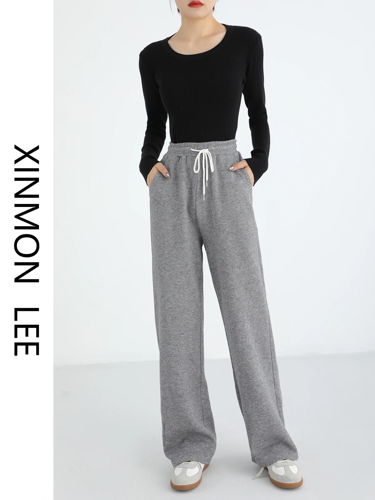 

High Waist Wide Leg Casual Sweatpants Women's Loose Slimming Fall Winter New Sle Versatile Comfortable Long Pants