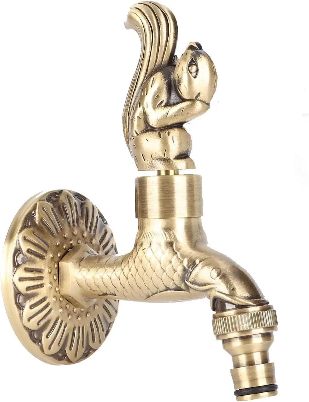 

G1/2 Wall Mounted Water Faucet Brass Material Vintage Chinese Style Design,Kitchen Washing Machine Bathroom Sink Basin,Outdoor G