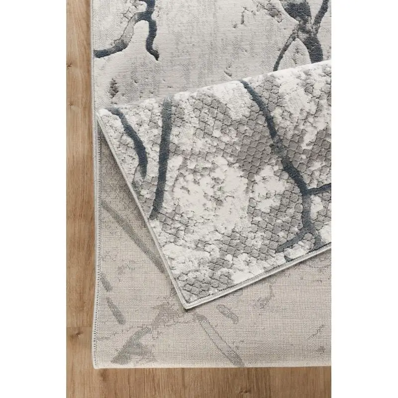 سجادة منطقة هندسية رمادية مقاس 7'10 بوصة × 10'6 بوصة - تصميم عصري لديكور غرفة المعيشة أو غرفة النوم