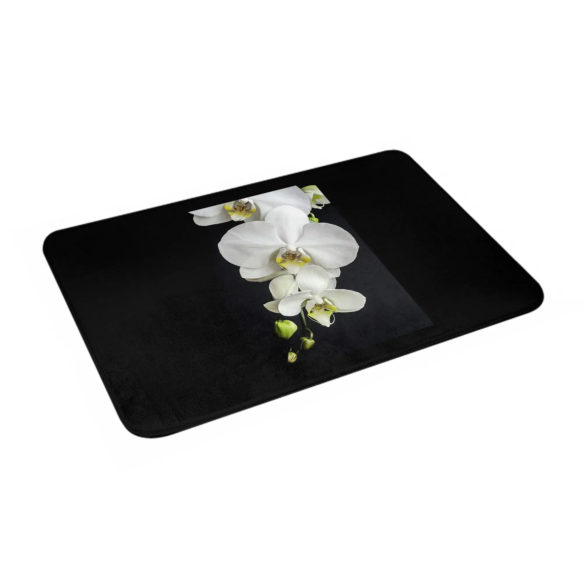 

White orchid Non-slip Doormat Floor Mat Sand Scraping Carpet Rug for Kitchen Entrance Home Bedroom Footpad Mats