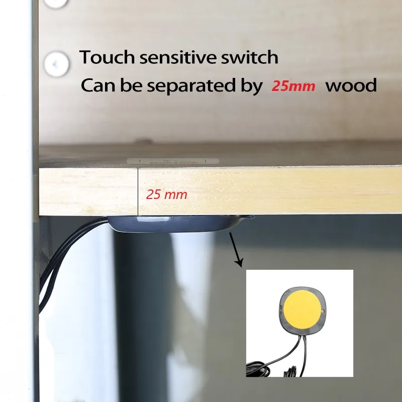 Penetrating 25mm Wood Board Sensor Switch LED Touch Sensor 12V 24V 5A 60W Photo-Controlled Touch Switch