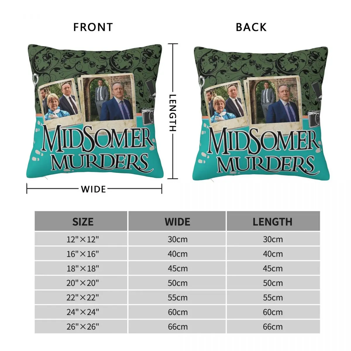 Midsomer Murders Inspector Barnaby Square Pillowcase Polyester Linen Velvet Creative Zip Decor Throw Pillow Case Bed Cover 45x45