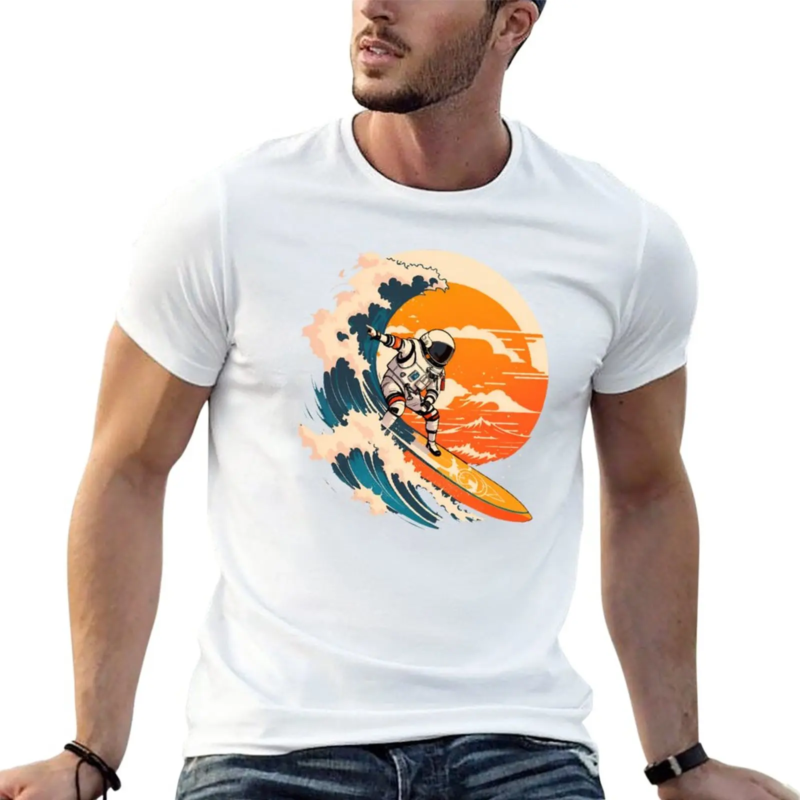 

New Outer space surfing astronaut - astronaut surfing cosmic waves T-Shirt aesthetic clothes mens graphic t-shirts big and tall