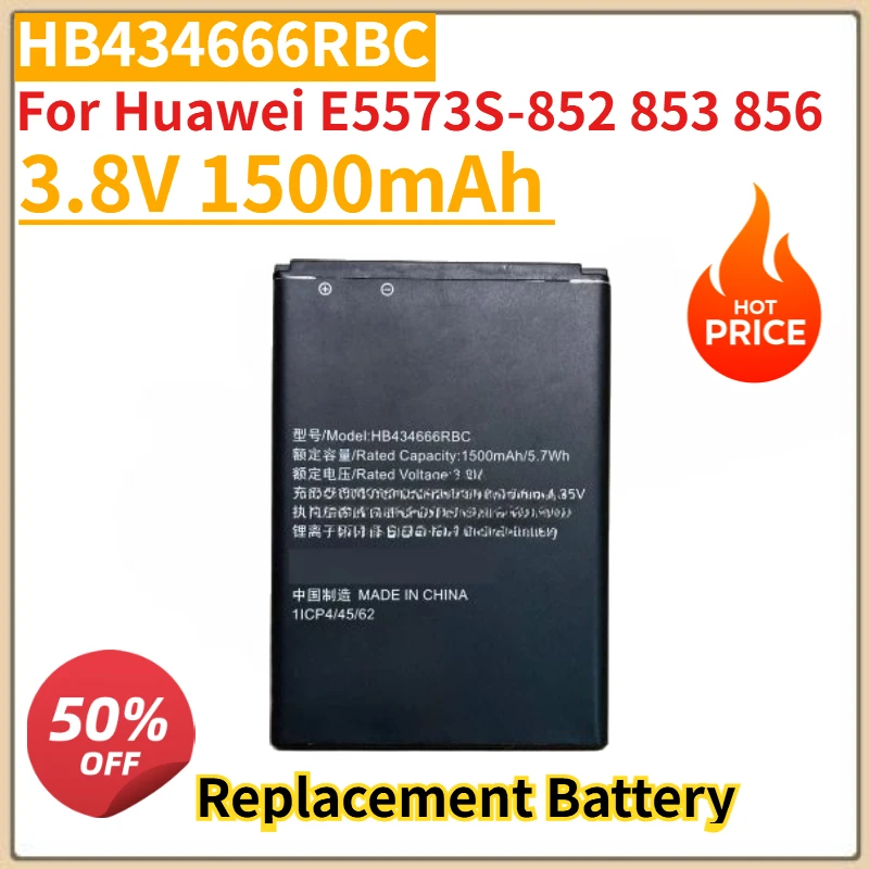 

High Quality New HB434666RBC Replacement Battery 3.8V 1500mAh for Huawei E5573S-852 853 856