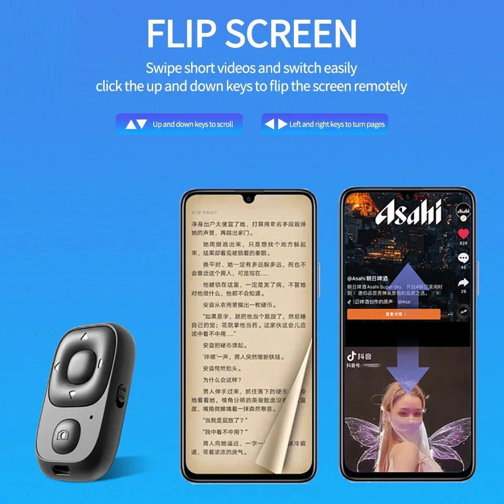 Knoppen Controller Bluetooth-compatibele afstandsbediening Draadloze zelfontspanner Camerastick Ontspanknop Telefoon Selfie voor Tik Tok