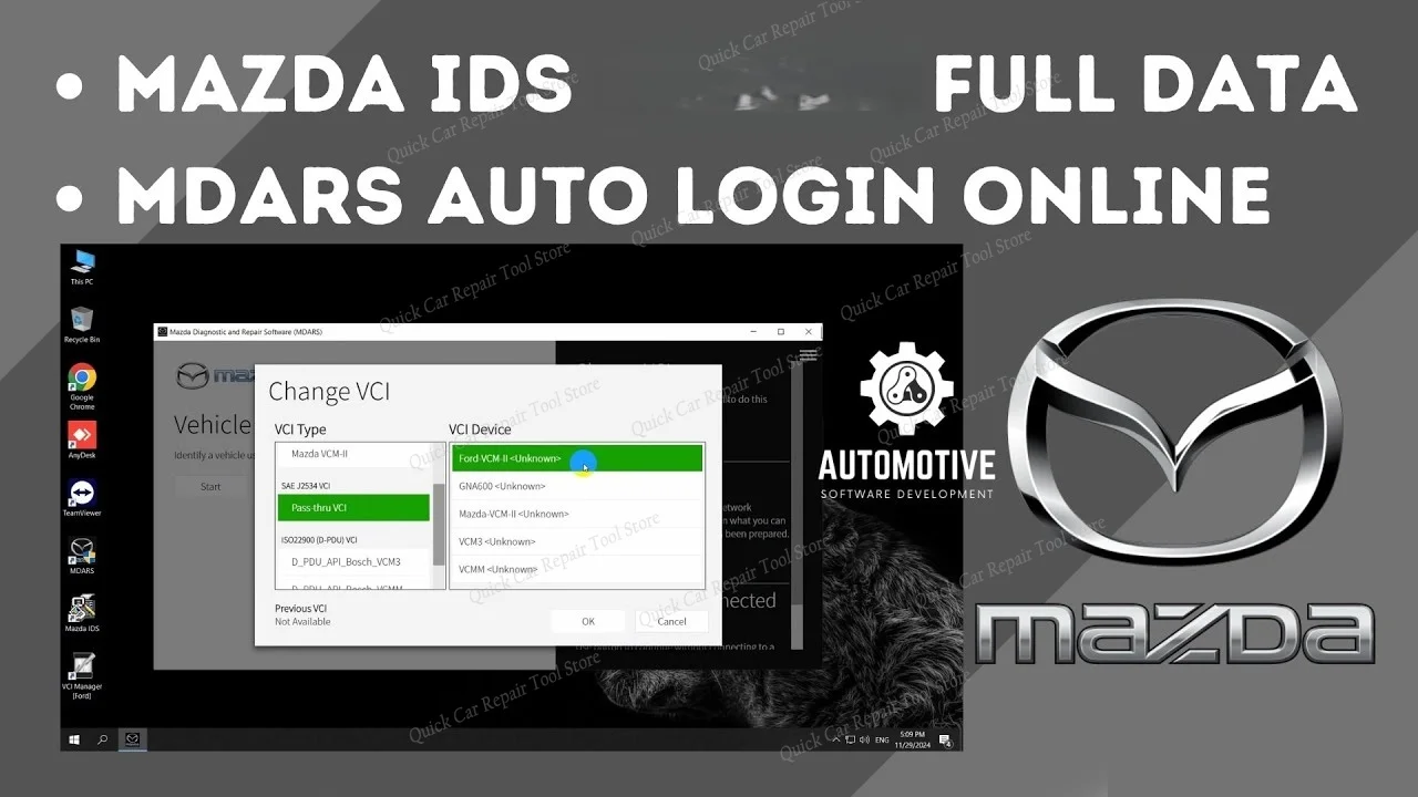 AutoCD For MAZDA IDS SOFTWARE 131+Calibration Native Install with Remote Support IDS Release Level IDS-109