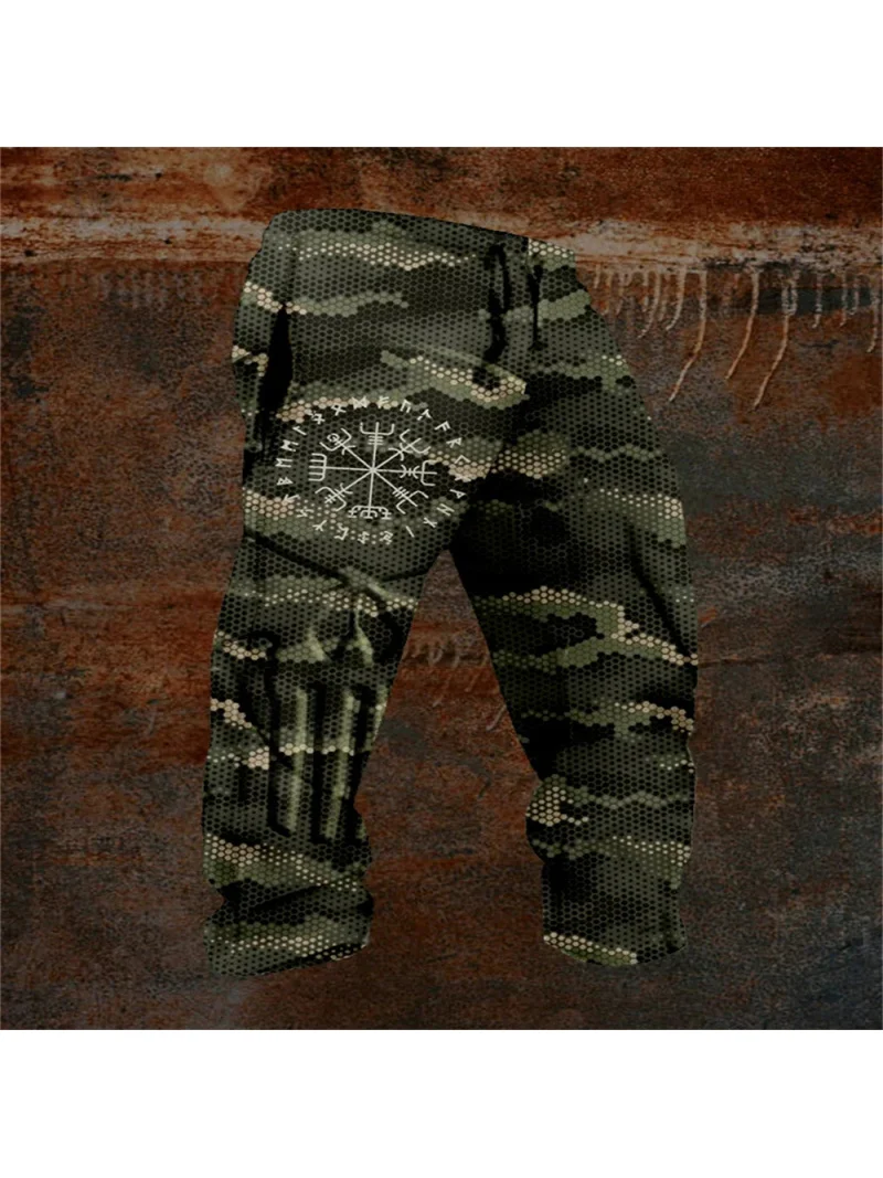 High quality men's green camouflage sports pants 2025 hot selling fashion retro loose pants street casual style