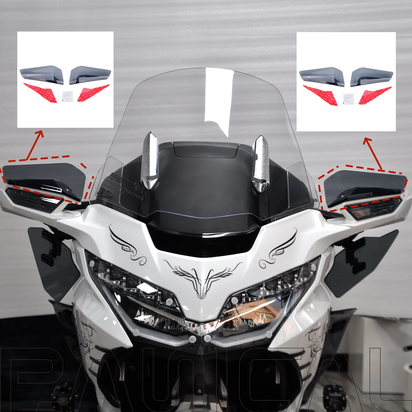 

For Honda Gold Wing HYPERMOTARD Motorcycle Mirror Wind Wing side Rearview Reversing rearview mirror with transparent windshield