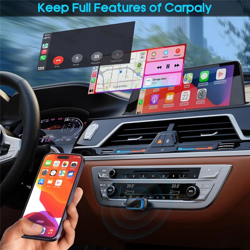 Y22A-محول Carplay اللاسلكي USB صغير Carplay Dongle لصندوق تشغيل السيارة بلوتوث لهاتف Iphone 6 فوق، مناسب للسيارات من عام 2017