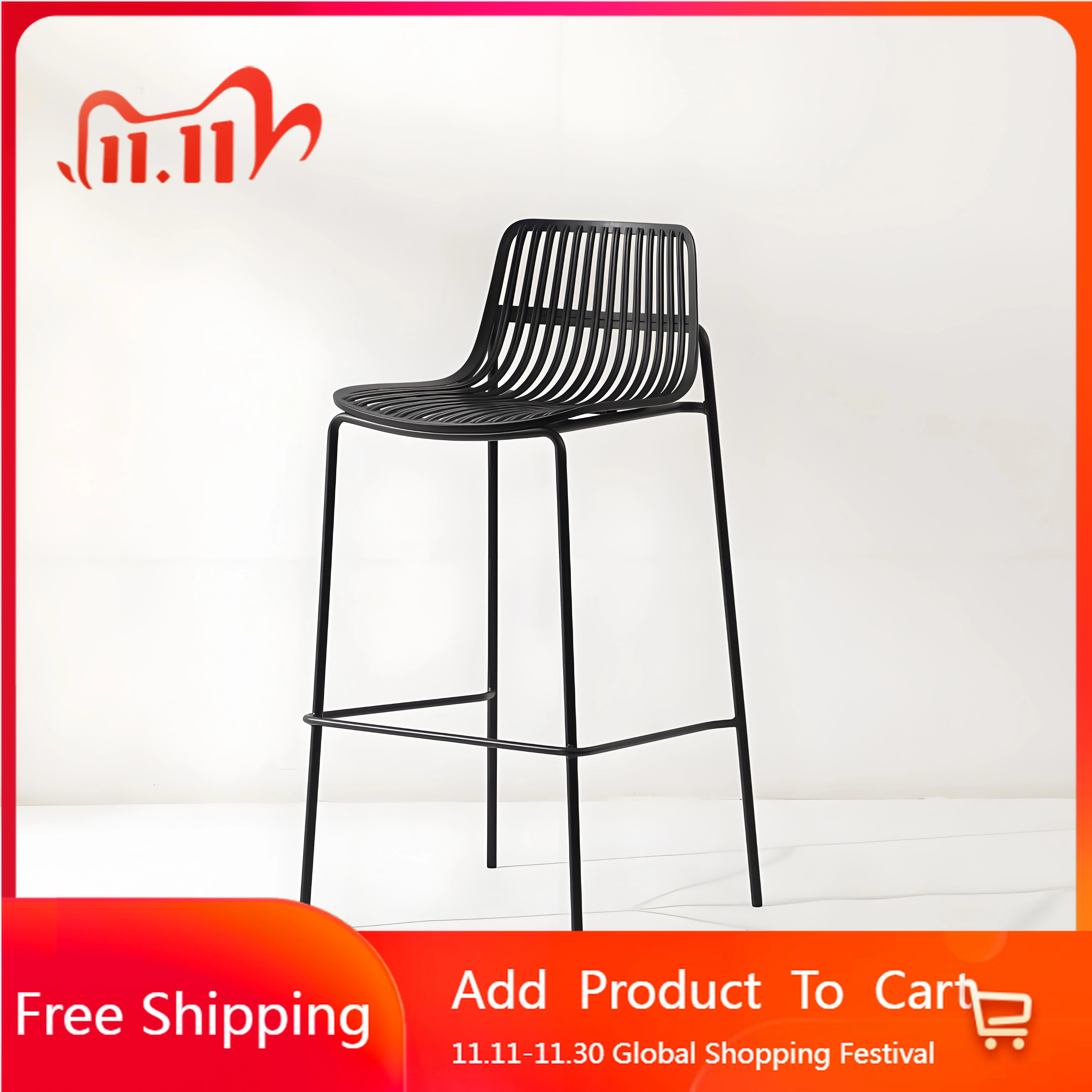 

Nordic Simple Bar Stool Design Adult Gaming Beach Back Unusual Aesthetic Chair Black Outdoor Party Chaise Trendy Furniture
