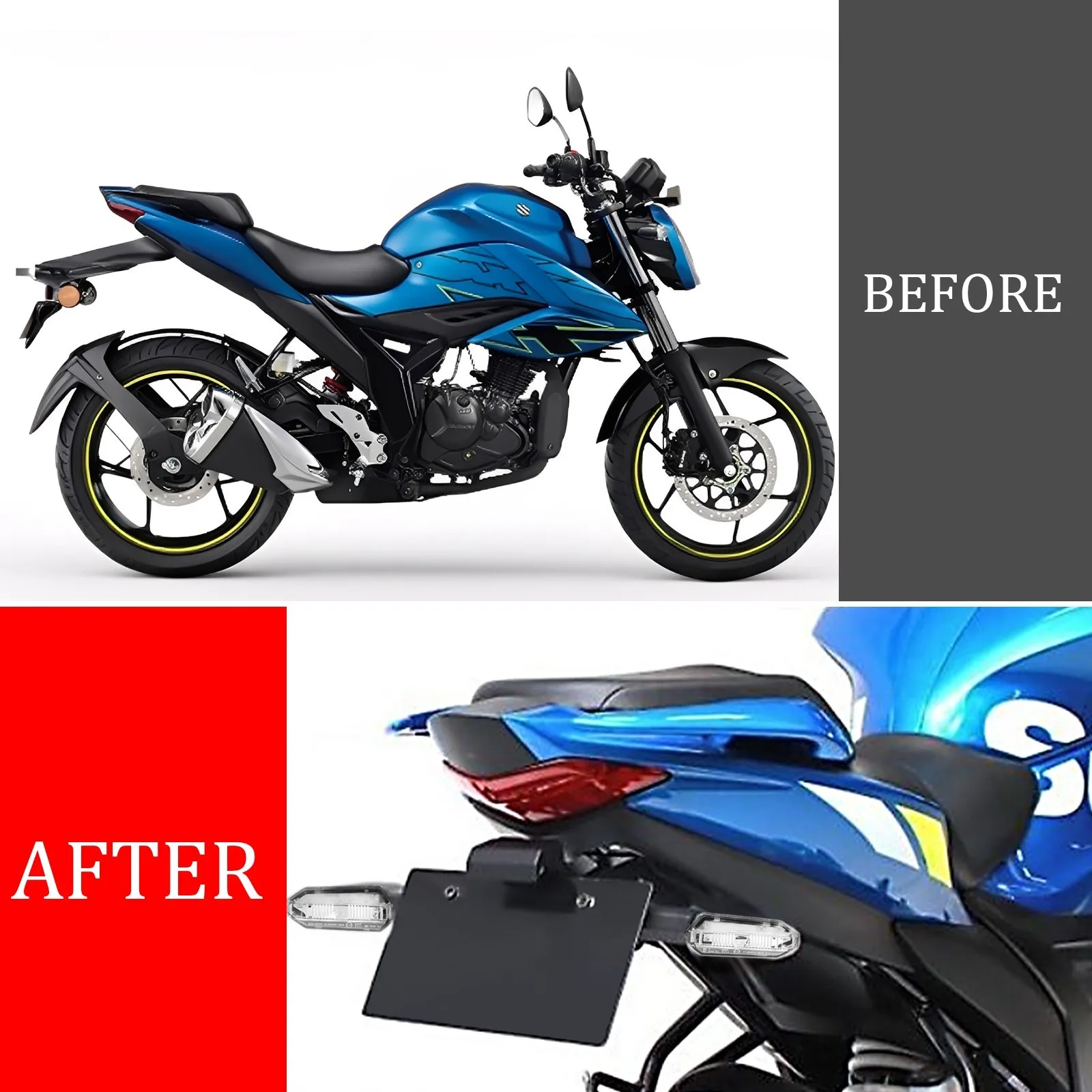 

LED Fender Eliminator Tail Tidy Turn Signal For SUZUKI GIXXER 150 250 2021-2025 LED Fender Eliminator Tail Tidy Turn Signal