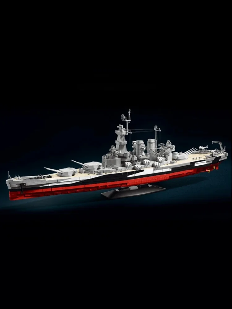 Klemmbausteine Militärisches North Carolina 1:300 Schlachtschiff-Bausteinset Technik Modulares Montage-Schiffsmodell-Kit Heimdekoration Kreatives Spielzeug Geschenke für Erwachsene 2662 Teile