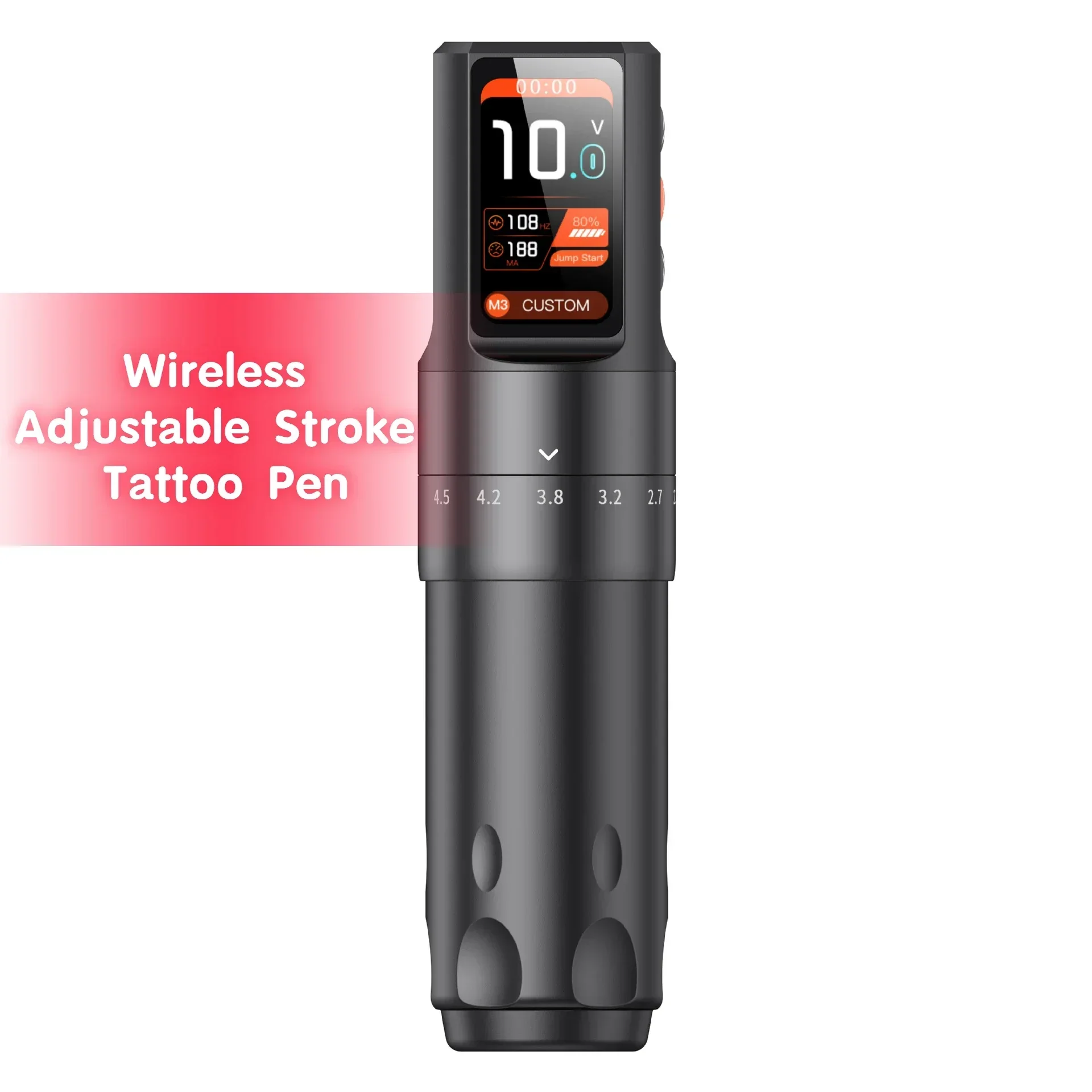 Wireless Adjustable Stroke Tattoo Pen Tattoo Machine All-in-One Machine High Quality CNC Hollow Cup IPS Color Screen Mode Memory