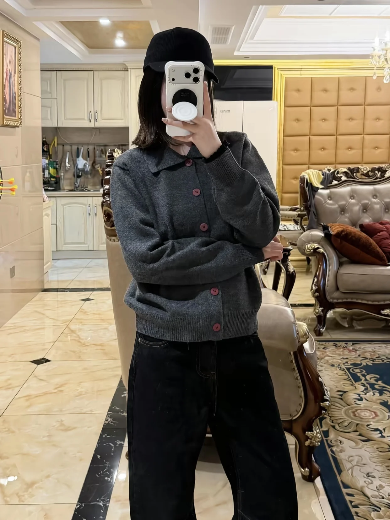 

Вязаный свитер-кардиган в винтажном стиле на пуговицах для мужчин и женщин, осенне-зимний, с отложным воротником, универсальный, свободного кроя, с длинными рукавами