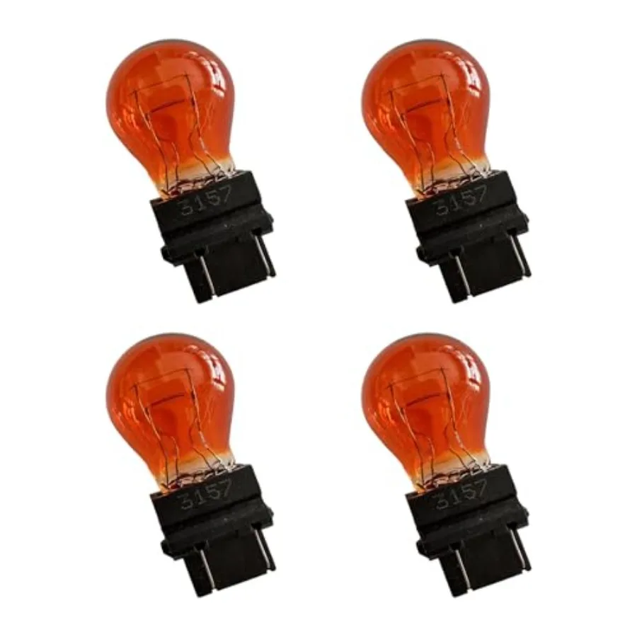 

3157 Car Halogen Light Bulb, 12V P27/5W Automotive Brake/Reverse/Tail/Turn Signal/Side Marker Light Replacement, Universal Long