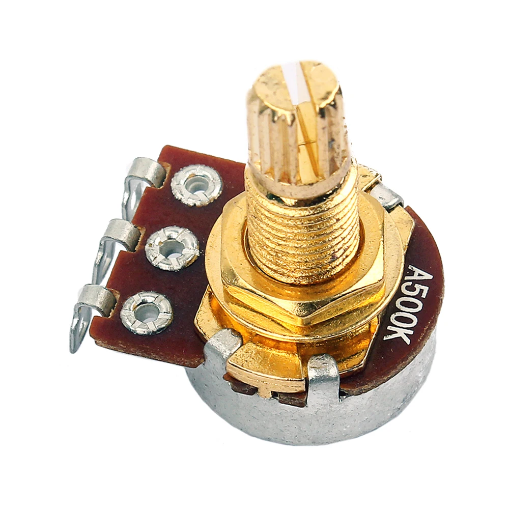 

5 Pcs Audio Potentiometer A500K Guitar Volume Tone Control Replacement Mini Solder Lugs Amp Parts Solid Sturdy Easy
