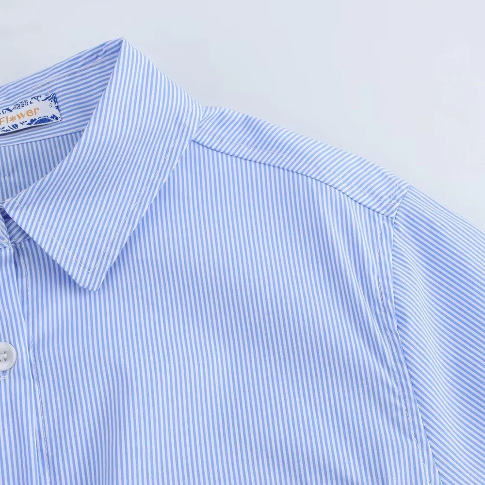 Sukienki 2025 Women Summer Fashion Long Sleeve Mid Dress Casual Loose Elegant Lace Up Stripe Design Office Women Shirt Dresses ﻿