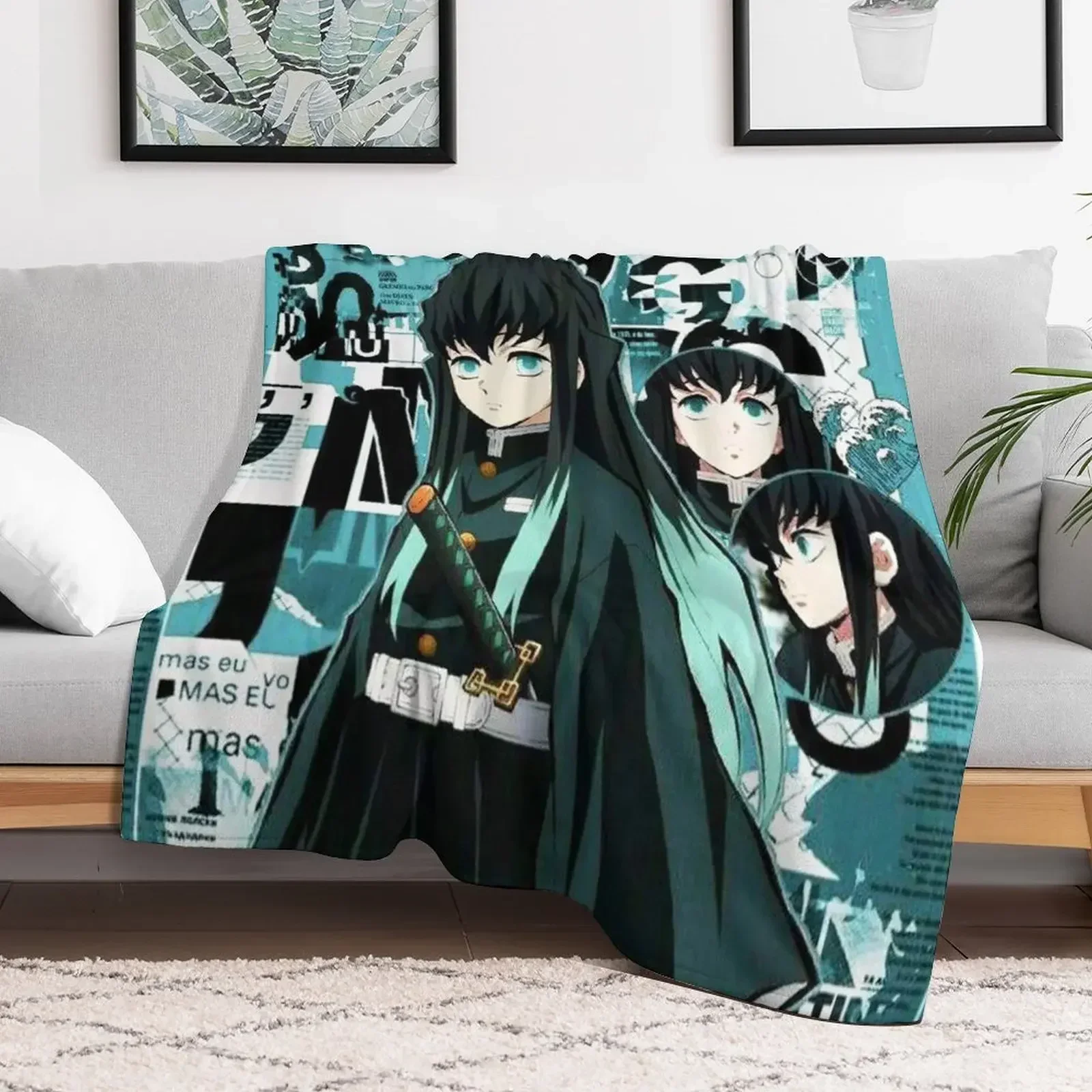 

Muichiro Tokitou Throw Blanket cosplay anime decorative Comforter Blankets