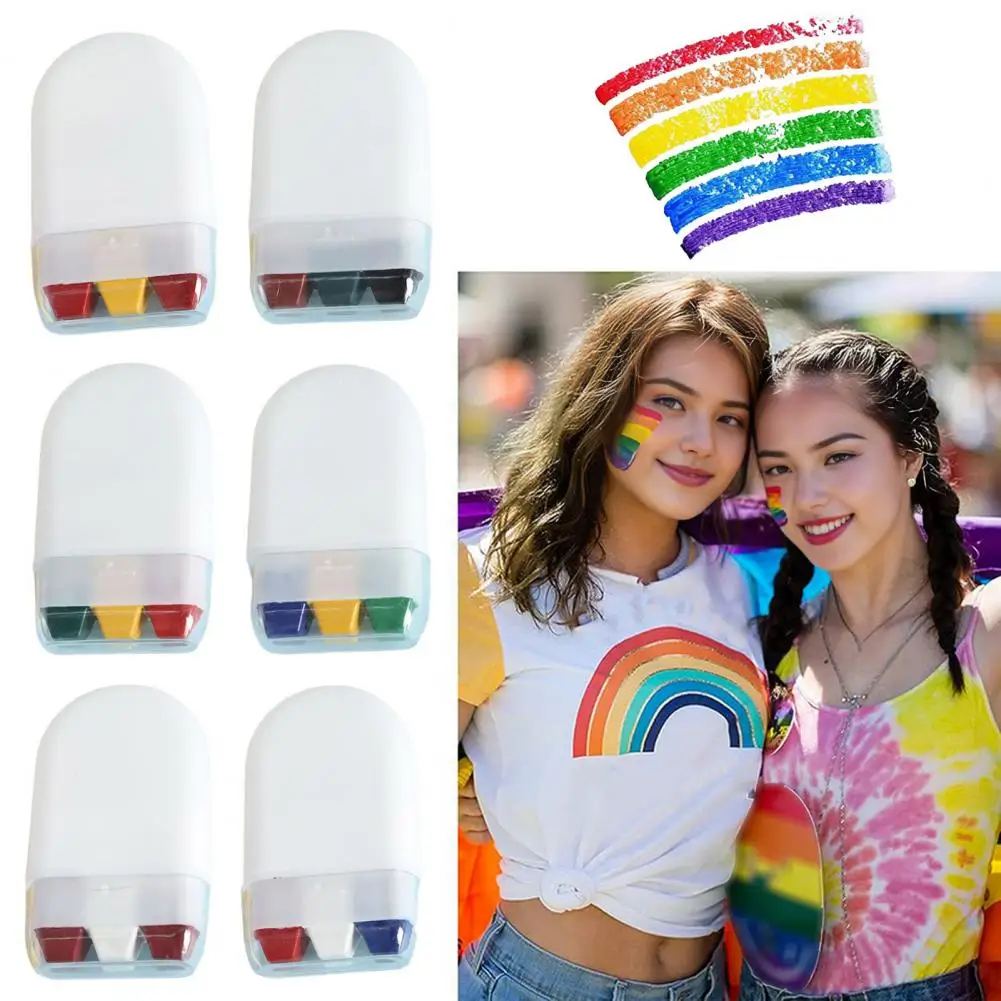 

Face Body Paint Brush Compact Design Portable High Pigment Painting Palette Non-Fading Rainbow Crayon Paint Brush Party Supplies
