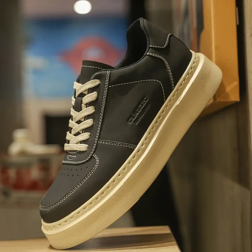 الأبيض الصيف مجلس حذاء كاجوال للرجال موضة أحذية رياضية رجل مقاومة للاهتراء في الهواء الطلق الراحة الدانتيل موجزة نمط الكلاسيكية الترفيه #2