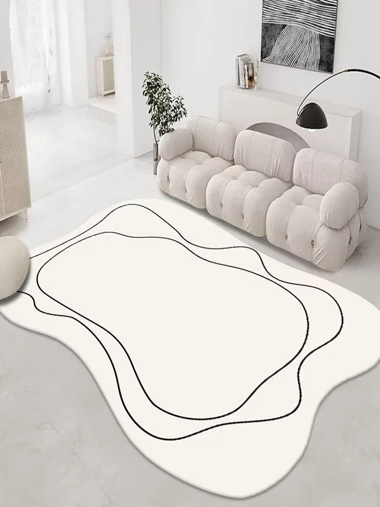 

Стираемый овальный коврик из ПВХ для гостиной, спальни, нерегулярный кожаный ковер с геометрическим узором, ковер для домашнего декора