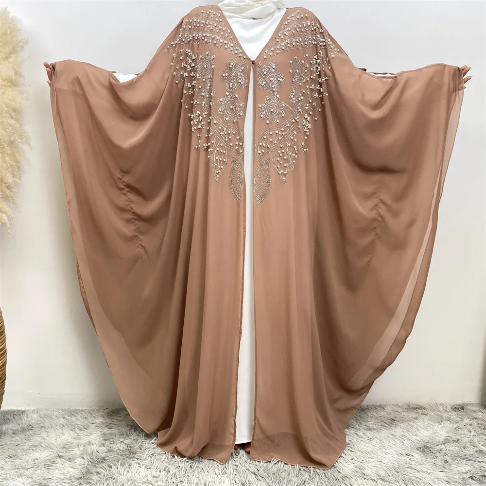 Abaya-Robe Djellaba à Manches Chauve-Souris pour Femme Musulmane, Kimono, Kebaya Jalabiya, Kaftan de Dubaï, Turquie, Ramadan, 2024