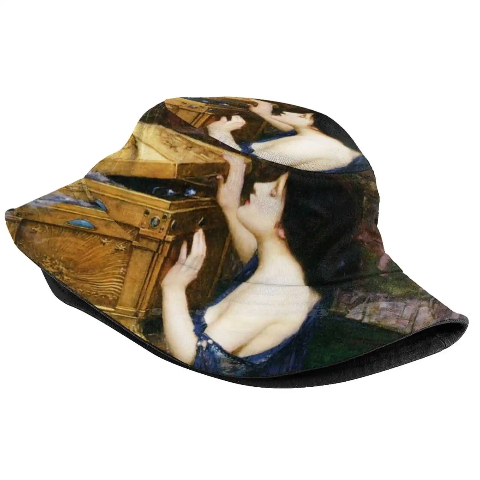 , By John William Waterhouse Foldable Panama Bucket Hat Cap John William Waterhouse Romanticism Mythological Painting Style