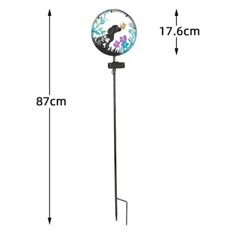 الطاقة الشمسية الحديد الكلب فراشة حصة ضوء في الهواء الطلق الإسقاط مصباح الحديقة ديكور المناظر الطبيعية الخفيفة (أبيض دافئ)