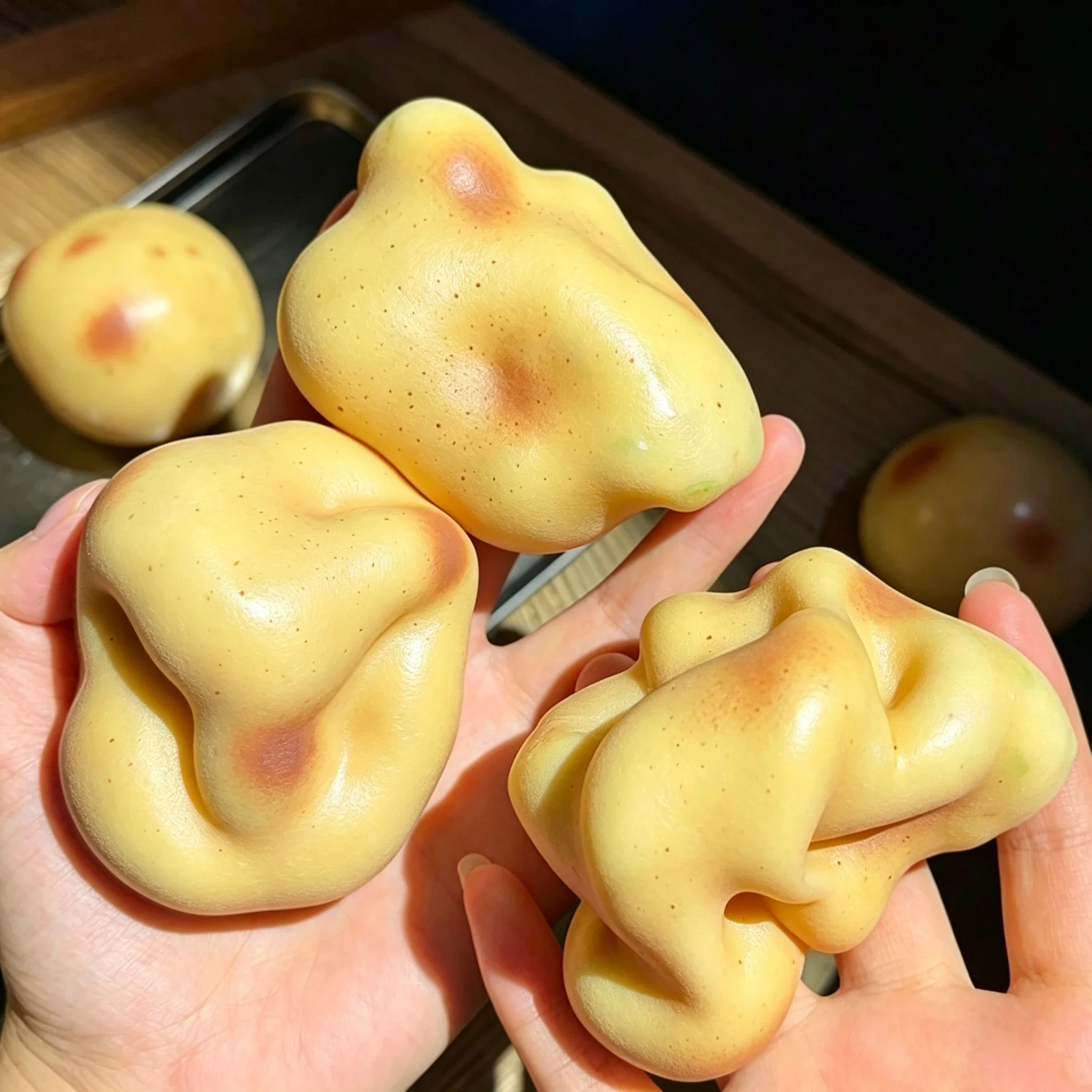 Crunchy Potato Squishy Stress Ball ASMR Fidget Toy Handmade Squeeze Ball Portable Anxiety Relief Sensory Toy for Adults Kids. view 4