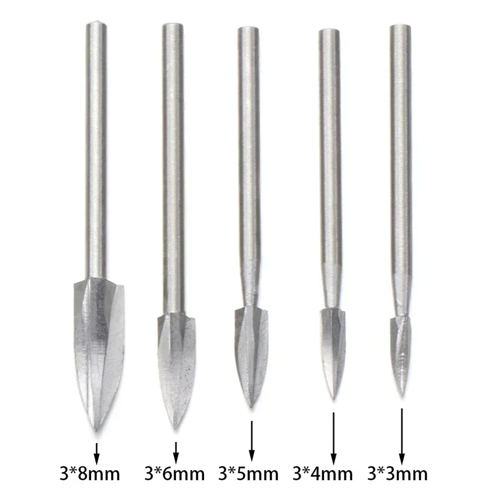 

5PCS Wood Carving Engraving Drill Bit Set HSS Engraving Drill Bit For Woodworking Carbide Grinding Tool Milling Grinder Burr