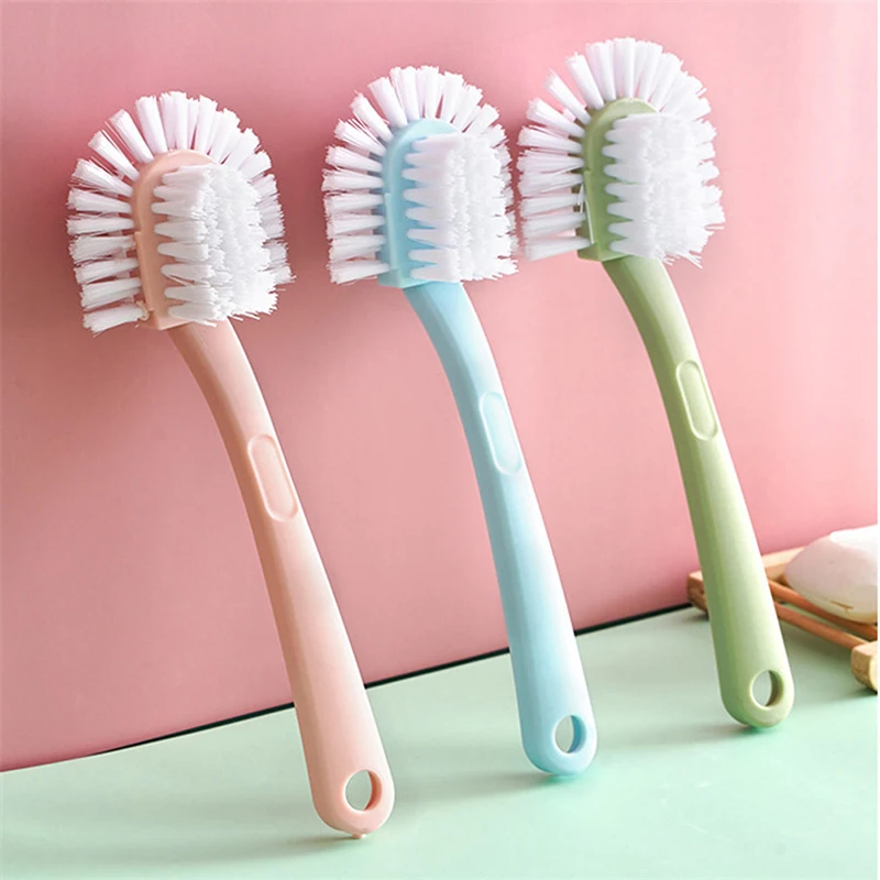 Multifunctional All-round Five-sided Shoe Washing Brush Household Plastic Long-handled Soft-bristle Shoe Brush Multifunctional