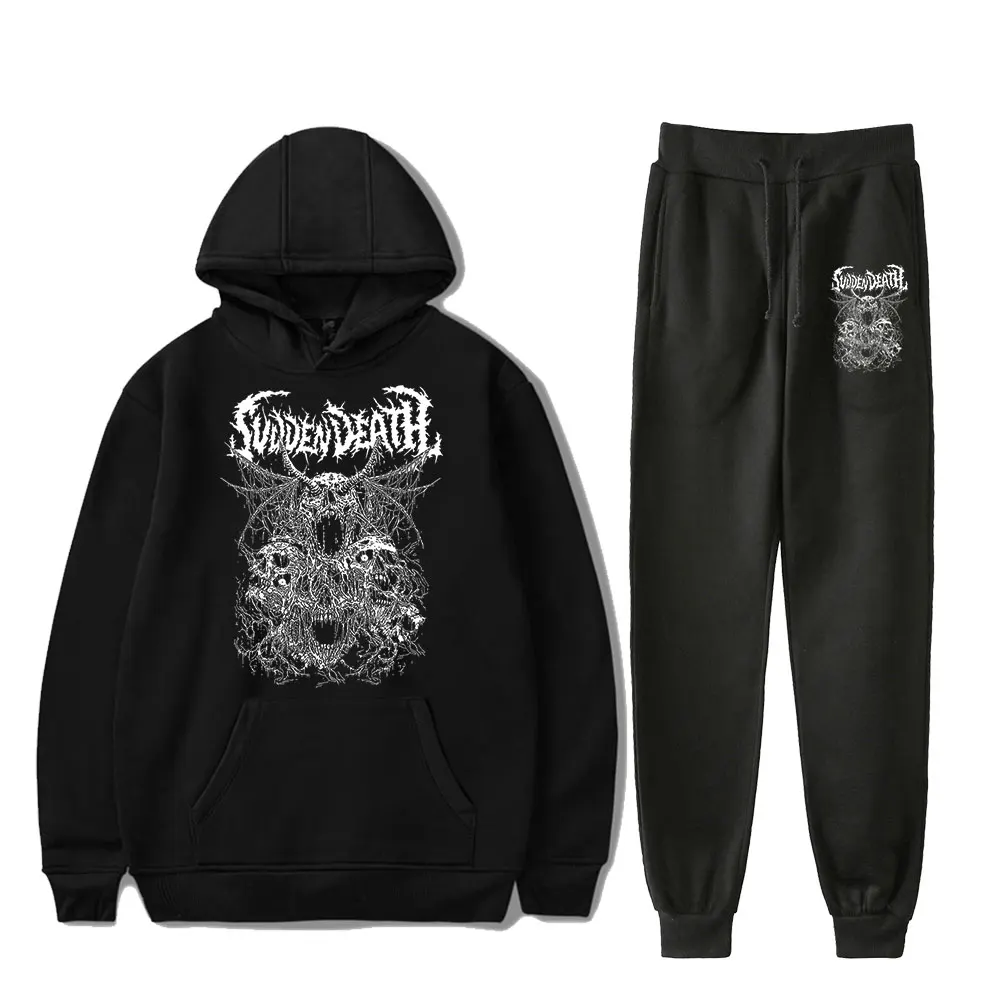 Svdden Death Metal Vintage 90s HOODIE Merch Hoodies Set Men Women Hoodies Pants Two-Piece Suit PULLOVER