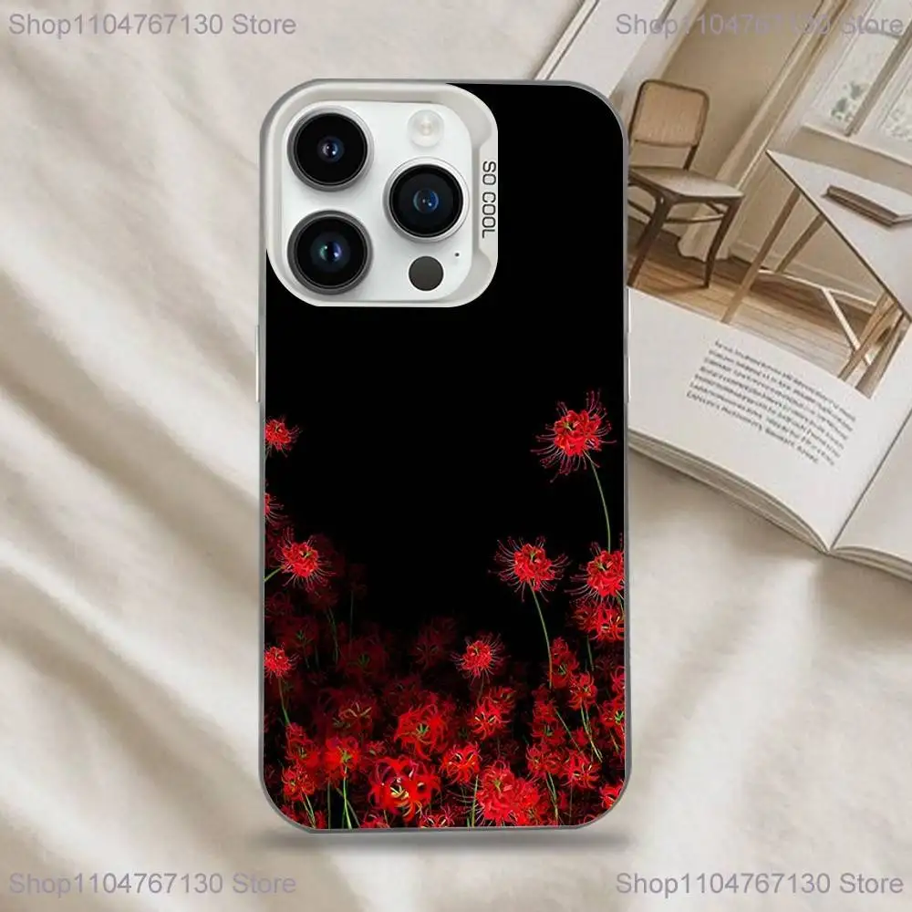 Funda de teléfono Red Spider Lily Flower of Hell para iPhone 17,16,15,14,13,12,11, Mini,Pro,SE,MAX, funda blanca mate a prueba de golpes