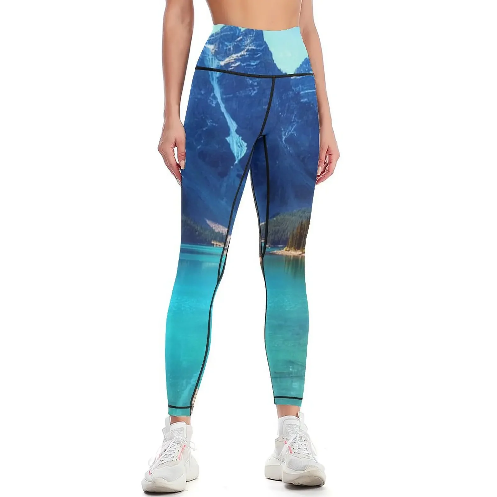 

bright blue mountain view Leggings sports shirts gym Sweatpants legging pants raises butt sportswear gym Womens Leggings