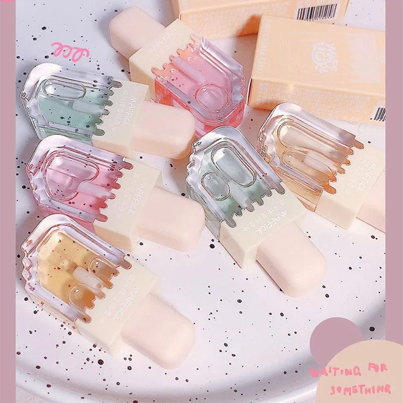 

Peach Flavor Watery Clear Jelly Lip Oil Lip Balm Fruit Scent Moisturizing And Smoothing Lip Lines Jelly Pout Lip Gloss Glass Lip