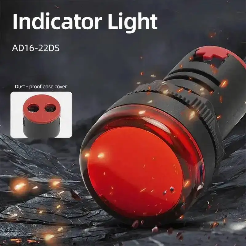 

22 мм индикаторная светодиодная распределительная коробка питания 220 В AD16-22DS Универсальная сигнальная лампа 12 В 24 В 380 В Красный Зеленый Желтый