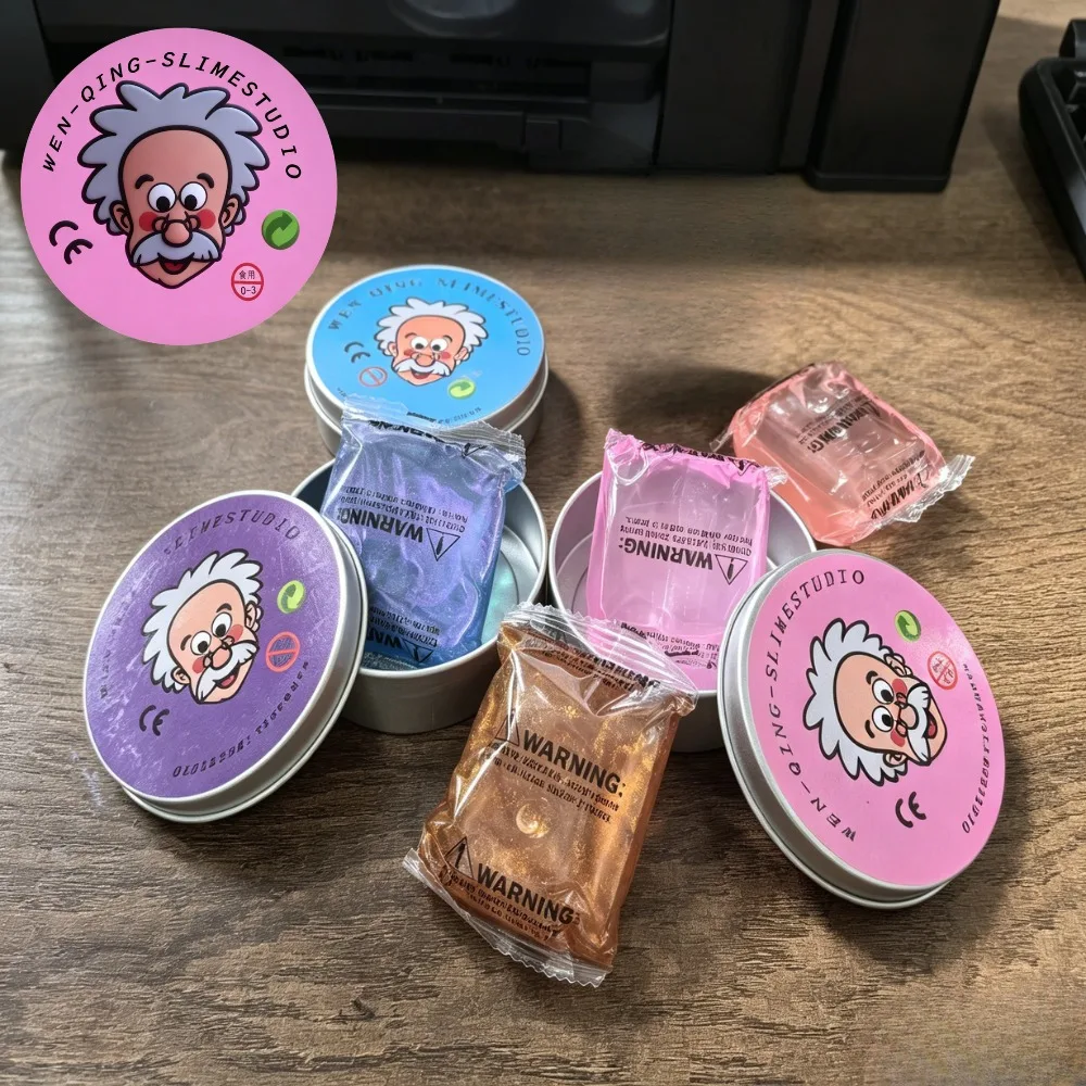 @Lab Putty Cristalino Transparente (1 Paquete) La Mejor Masilla Antiestrés Inteligente y Divertida con Lata, Juguete Sensorial y Saltarín, Regalos para Niños.