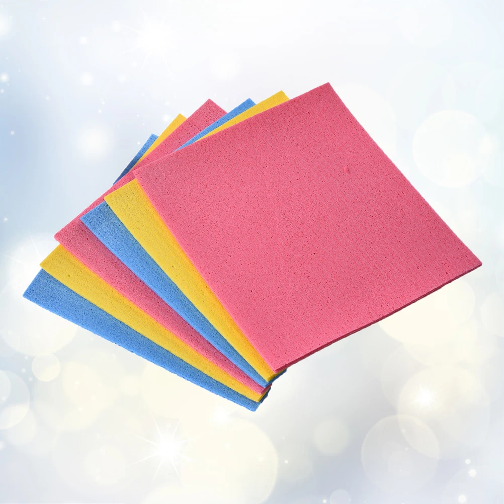 

4pcs Wood Pulp Cotton Dishcloth Eco Cellulose Sponge Cloth Kitchen Cleaning Towel Absorbent Washcloths