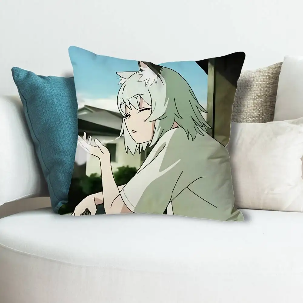 Chainsmoker Cat  Y-Yaniko Anime Celebrity Merchandise All-Match Printed Pillow Case Sofa Car Office Room Decoration Protector