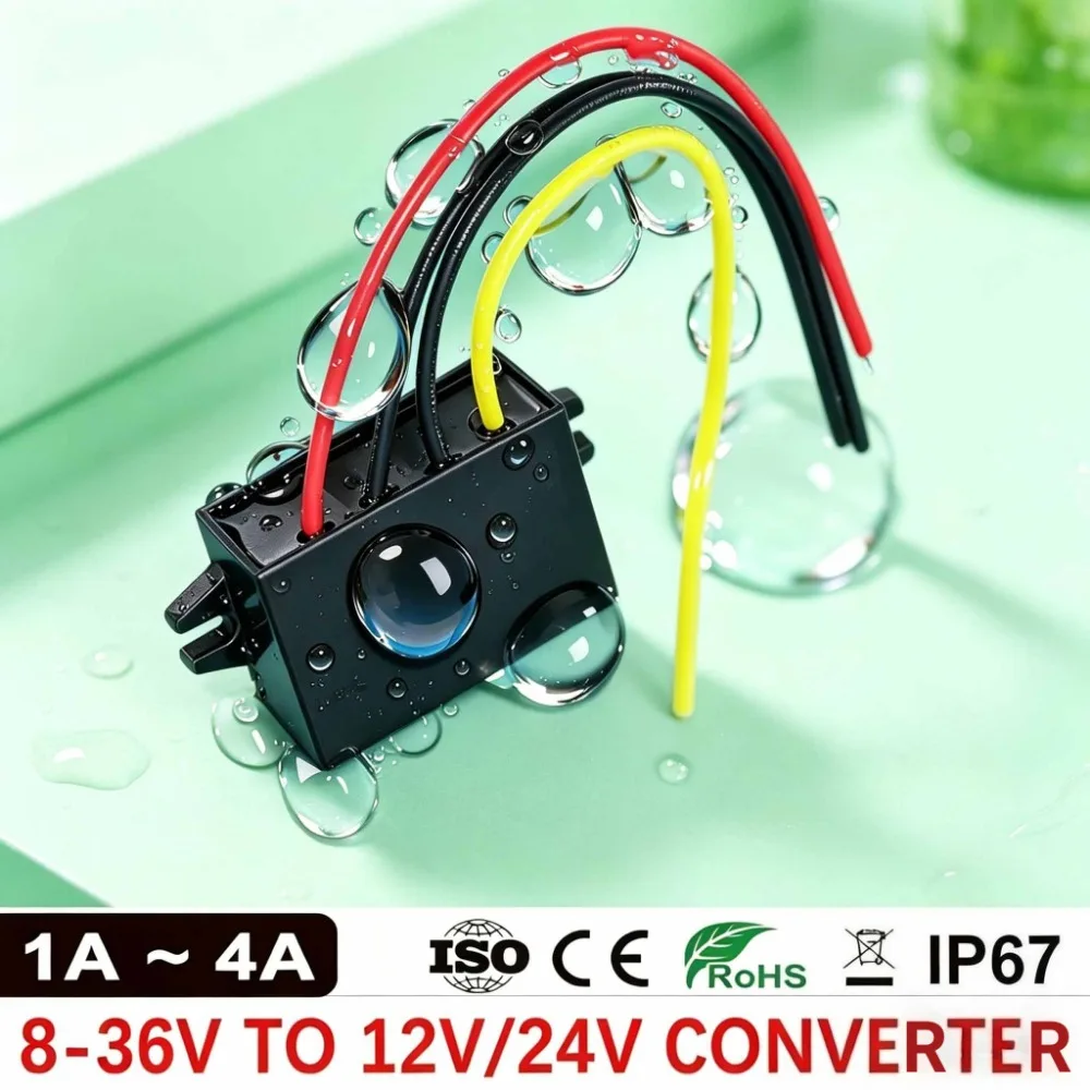 8-36V to 12V 24V 1A-4A Car Boat Power Step-down/up Voltage Stabilizer Converter Supply Voltage Regulator Buck Boost DC DC