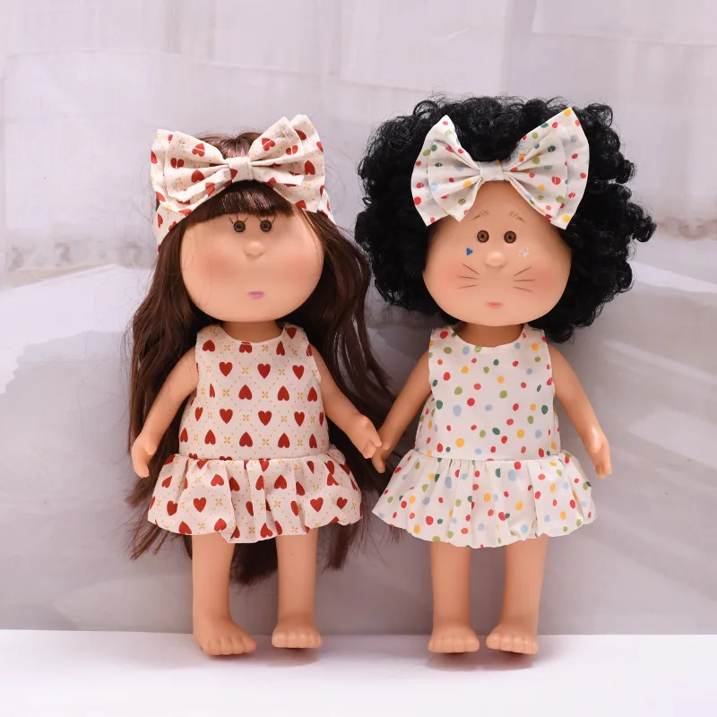 

Only clothes For Spanish Mia potato doll clothes 24 cm Mia doll bow accessory dress set heart-shaped printed polka dot dress set