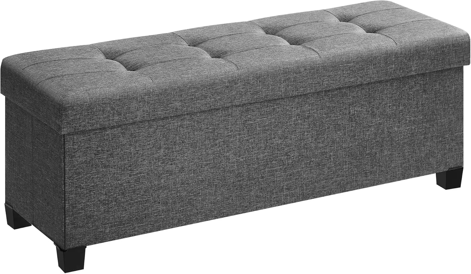 

Storage Ottoman, Folding Storage Bench, Ottoman with Storage,Ottoman Bench, for Living Room, Bedroom,Dark Gray ULSF018G01