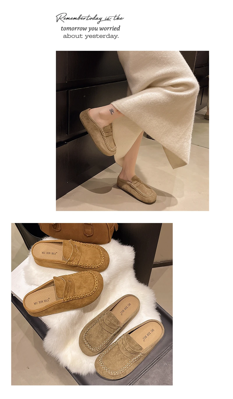 Sandalias Birkent para Mujer, Primavera 2026, Tacón Grueso, Casuales, de Media Planta, Fáciles de Poner, Tipo Mule, Cómodas