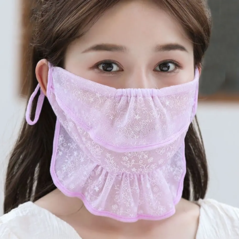 Wrap Cover Scarf Solid Color Fishing Sunscreen Outdoor For Women Hanging Ear Face Cover Face Scarves Neck Scarf Ice Silk Mask