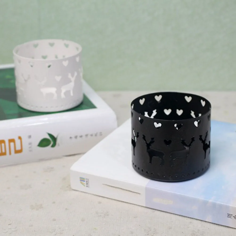 Candeliere in ferro da 2 pezzi, design scavato, decorazione da tavolo in stile vintage chic per varie occasioni, idea regalo